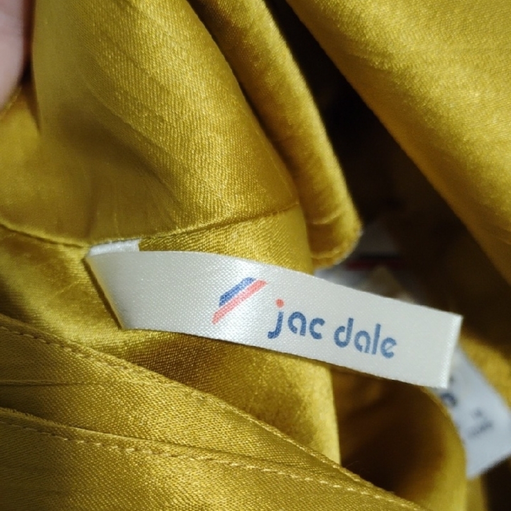 SALE! RARE! Jac Dale Gold Pleated Vintage Midi Skirt - Picture 9 of 10